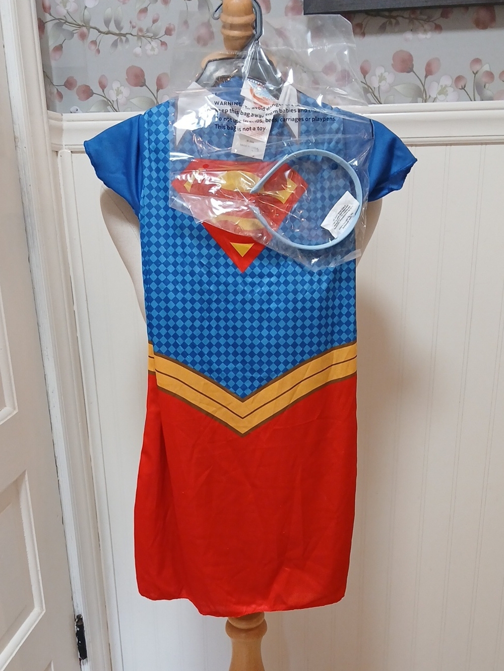 DC Comics Blue Red and Gold Girls Superhero Dress Costume